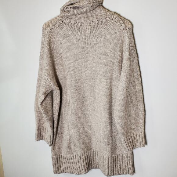 H&M beige alpaca wool blend cowl neck oversized sweater Size Large - Picture 7 of 9